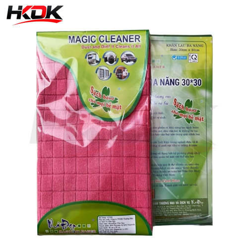 Khăn lau microfiber mau đỏ nhạt size 30x30mm