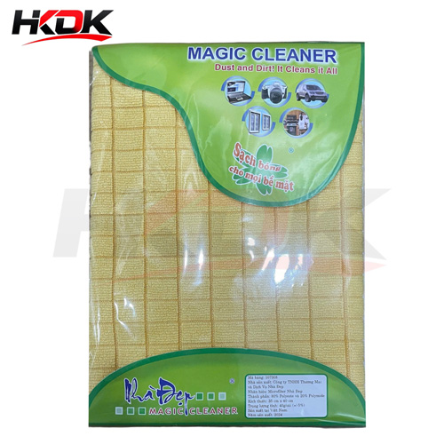 Khăn lau Microfiber màu vàng size 35x40mm