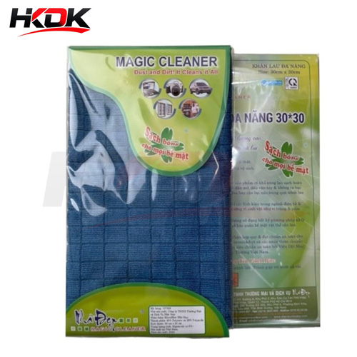Khăn lau đa năng microfiber màu xanh đậm size 30x30