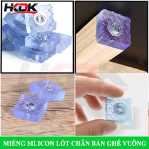 Miếng Lót Silicon Chân Ghế Vuông Chống Trầy Sàn, Chống Ồn Hiệu Quả