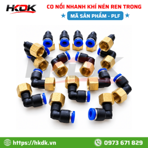 Co nối nhanh ống hơi khí nén ren trong PLF góc 90°