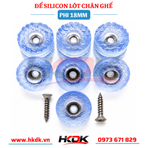 Đế silicon lót chân ghế Phi 18mm dạng tròn bắt vít
