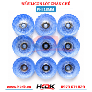 Đế Silicon Lót Chân Ghế Phi 18mm 3 Đế silicon chân ghế Phi 18mm với vị trí bắt vít
