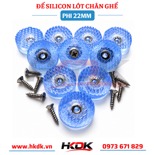 Đế silicon lót chân ghế Phi 22mm dạng tròn