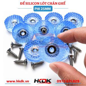 Đế silicon lót chân ghế Phi 25mm dạng tròn bắt vít