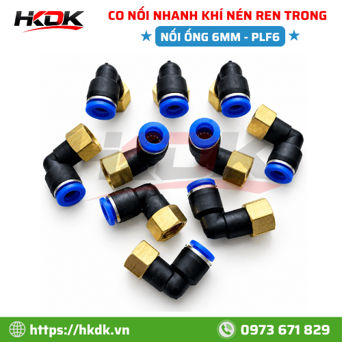 Quy cách co nối ống hơi 6mm ren trong PLF6
