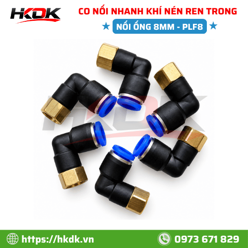 Co Nối Nhanh Ống Hơi 8mm Ren Trong PLF8 2 Quy cách co nối nhanh ống hơi 8mm ren trong PLF8