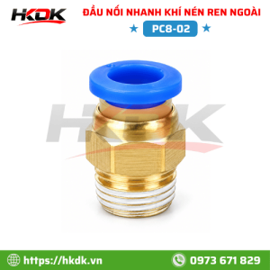 Đầu nối nhanh ống hơi 8mm ren ngoài R1/4 PC8-02