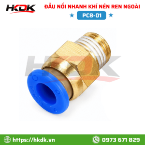 Đầu nối nhanh ống hơi 8mm ren ngoài R1/8 PC8-01