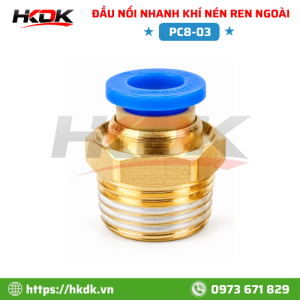 Đầu nối nhanh ống hơi 8mm ren ngoài 3/8 PC8-03